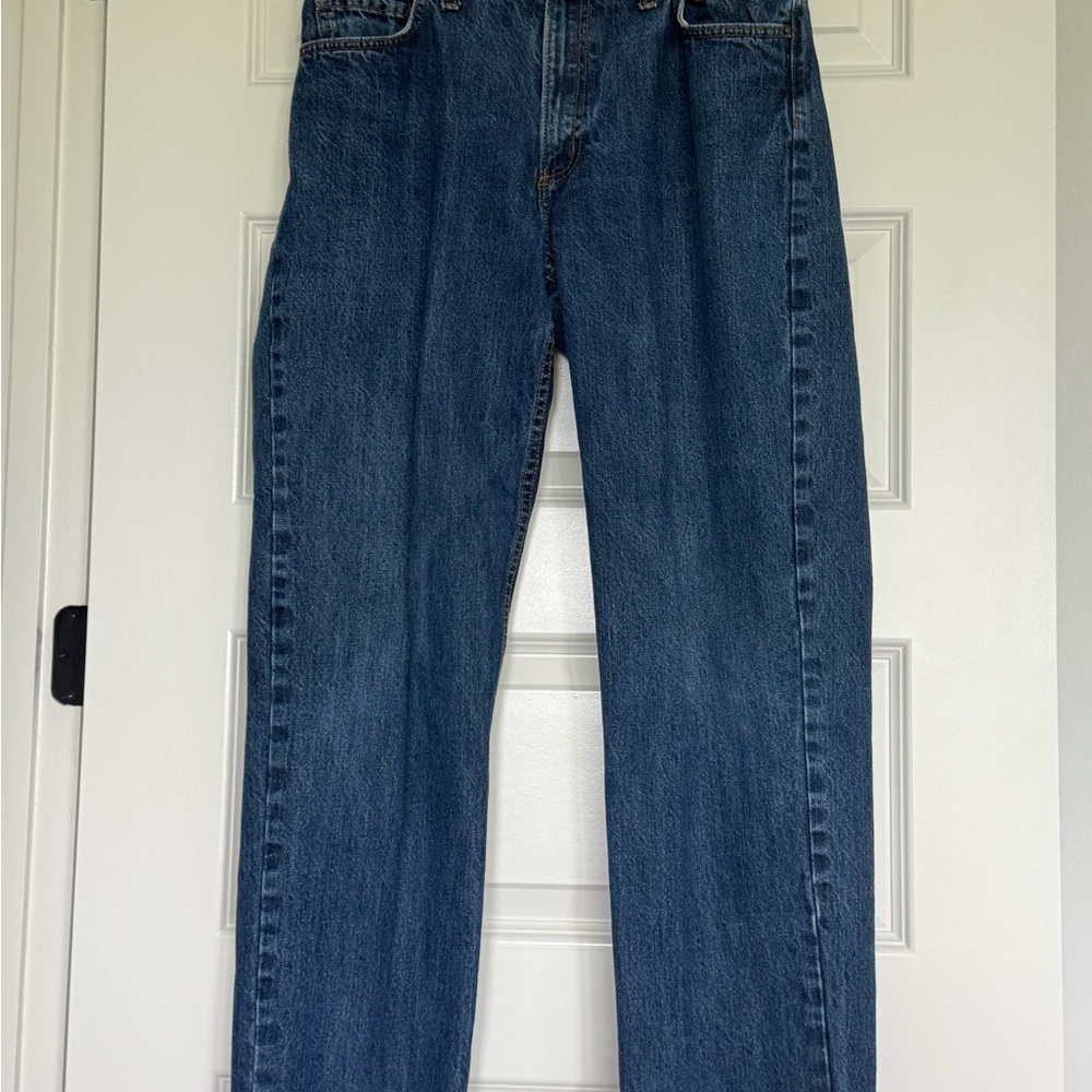 Lands' End Blue Straight-Leg Jeans Classic Style